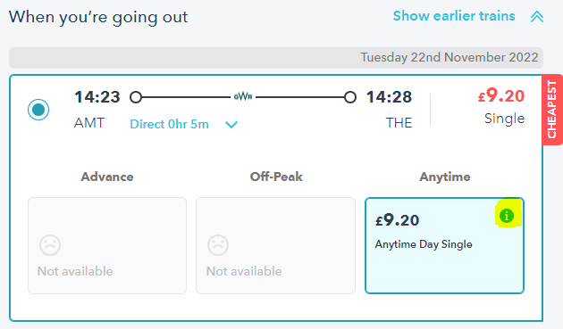 groupsave train tickets: ticket selection