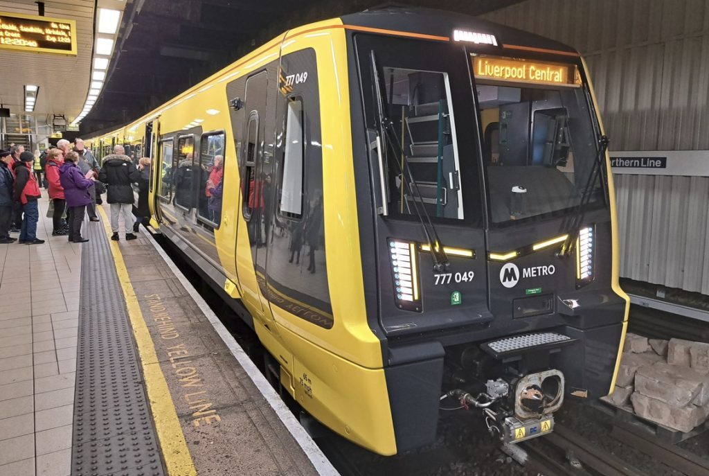 one of the new merseyrail trains at liverpool central