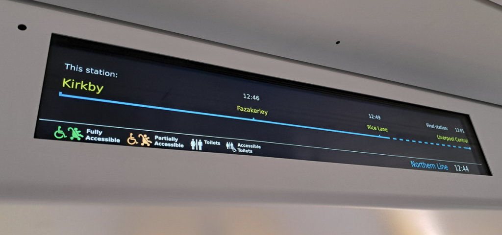 information display on new merseyrail train