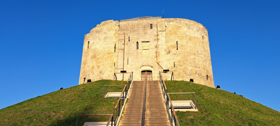 clifford's tower, viewed from ground level