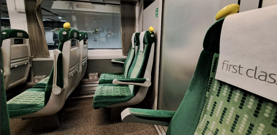 class 350 first class interior showing 2+2 seating 