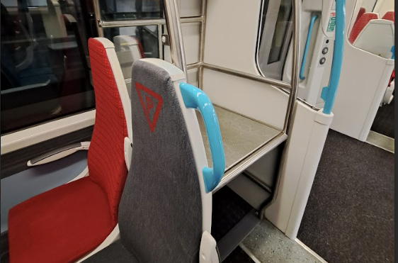 luggage stack on a gatwick express train