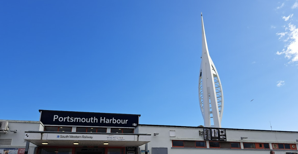 portsmouth harbour station, terminus of one of the day trips from london