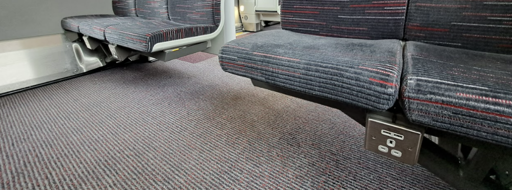 power sockets under the seats on a class 720 train