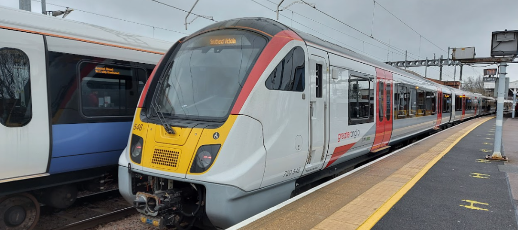 class 720 train from london to southend airport