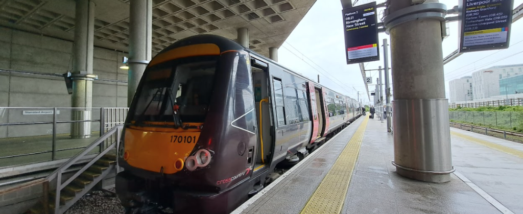 CrossCountry train at Stansted Airport