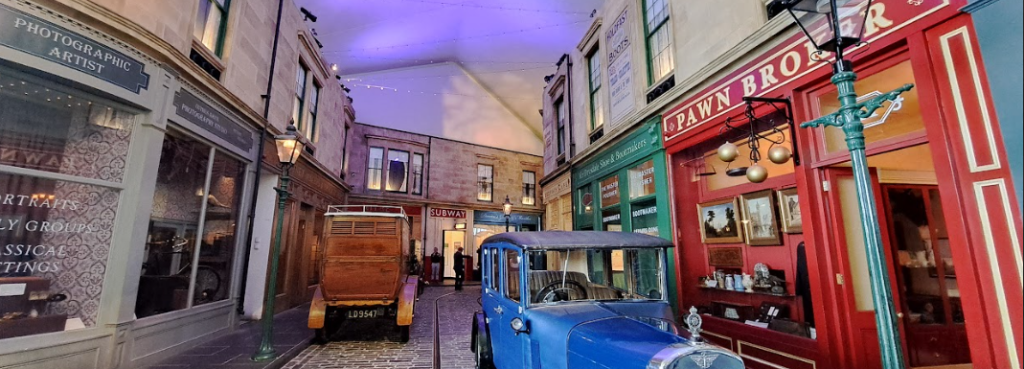 riverside museum, glasgow, showing a reconstructed street