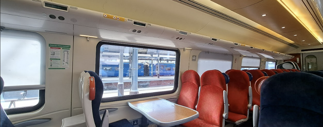 interior of crosscountry newcastle to leeds train