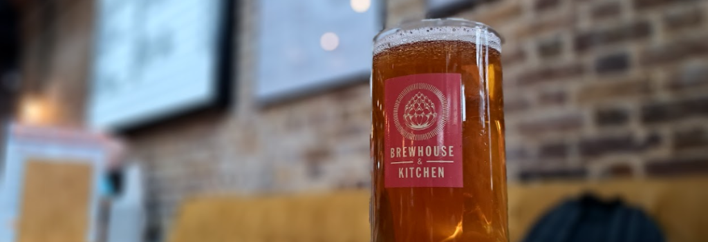 a pint of beer served near the east london line, at brewhouse and kitchen hoxton
