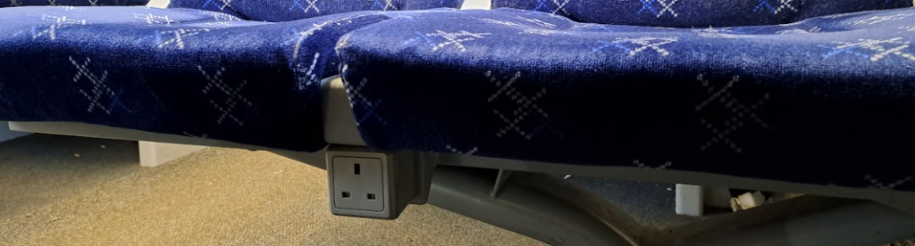 power sockets on trains on a class 385 scotrail train