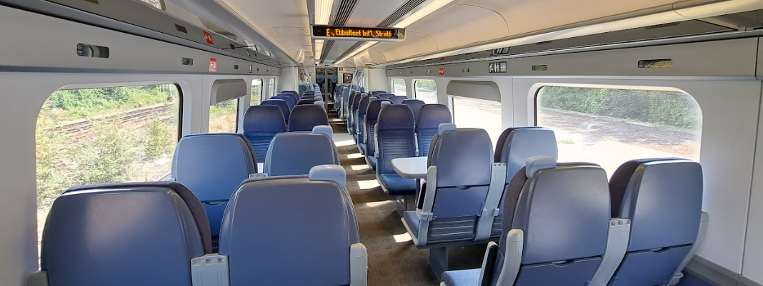 interior of a high speed train to canterbury