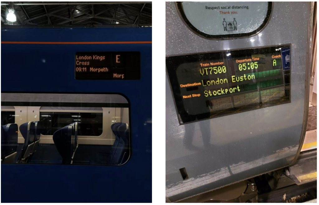 info screens on trains