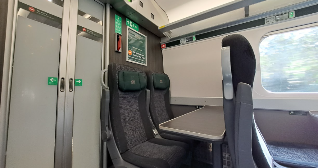 windowless seats in coach e on gwr 800