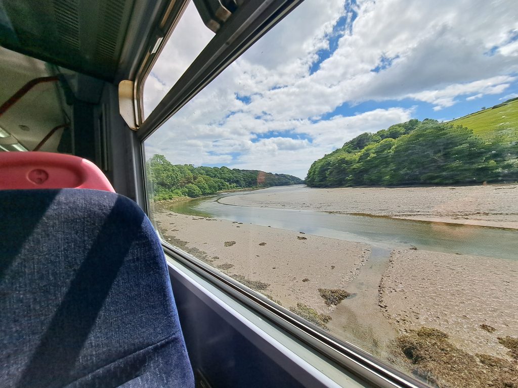 east looe river view from train in cornwall