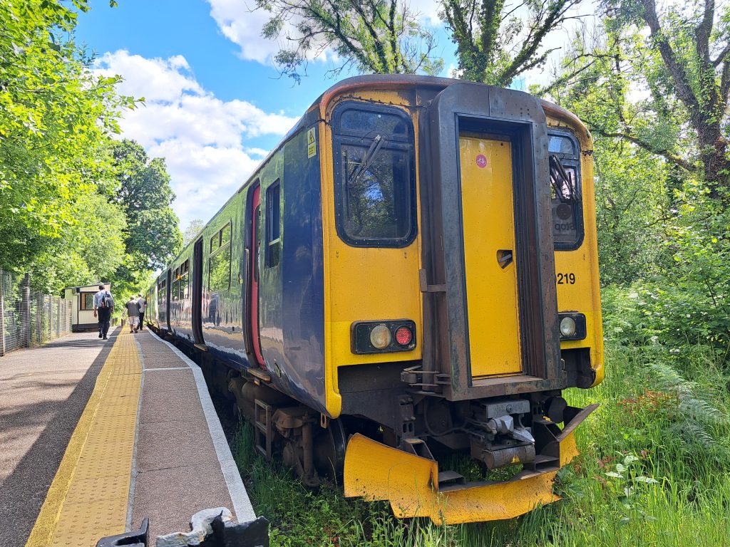 gwr train at the least used station in cornwall, coombe junction halt