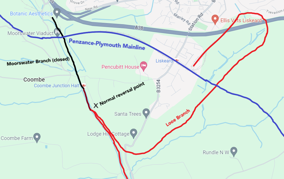 Railways around Coombe and Liskeard