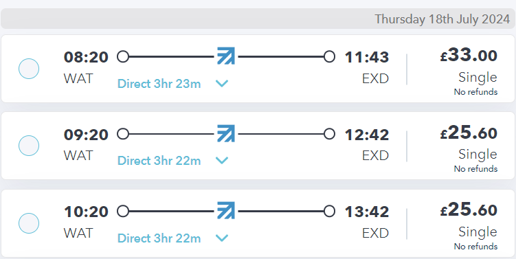 trains from waterloo to exeter on railsmartr site